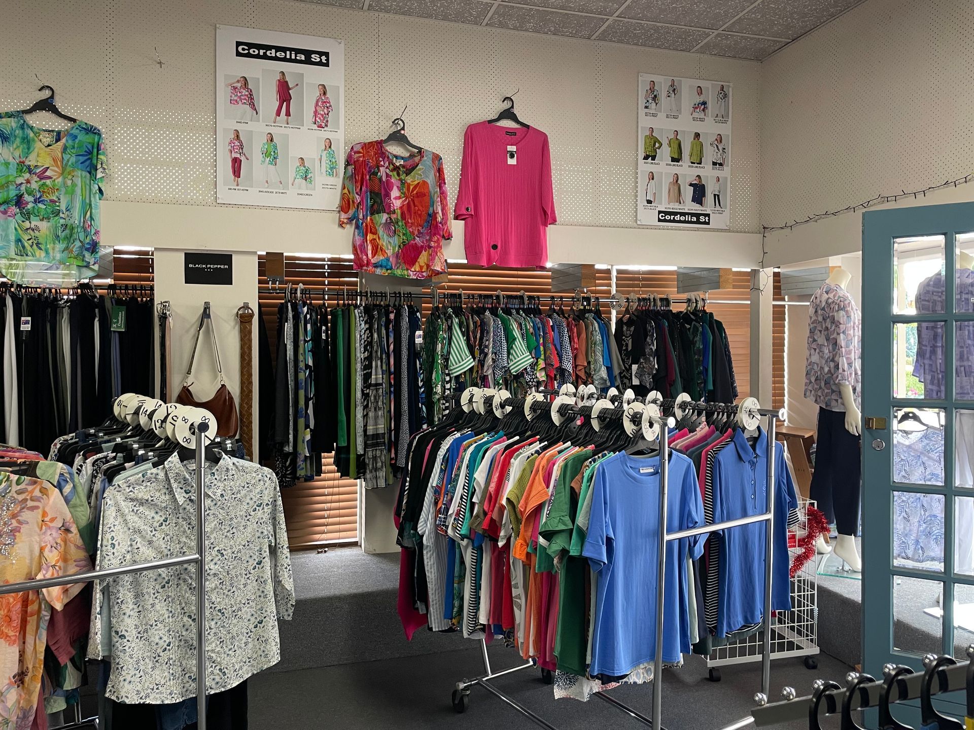 Clothing display in store